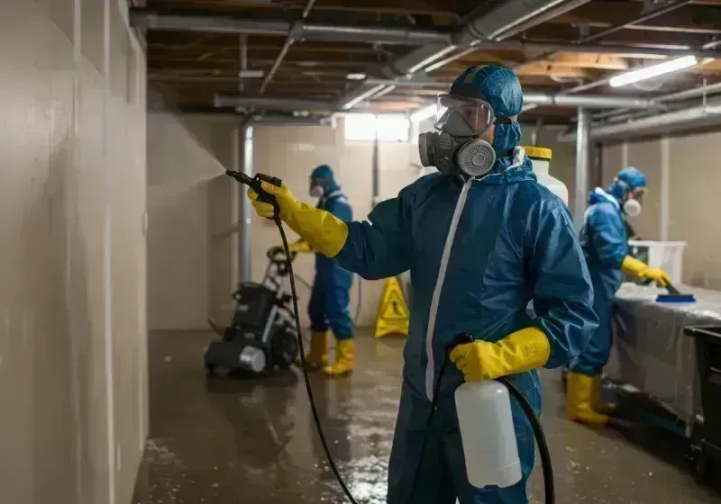 Basement Sanitization and Antimicrobial Treatment process in Waynesboro, VA